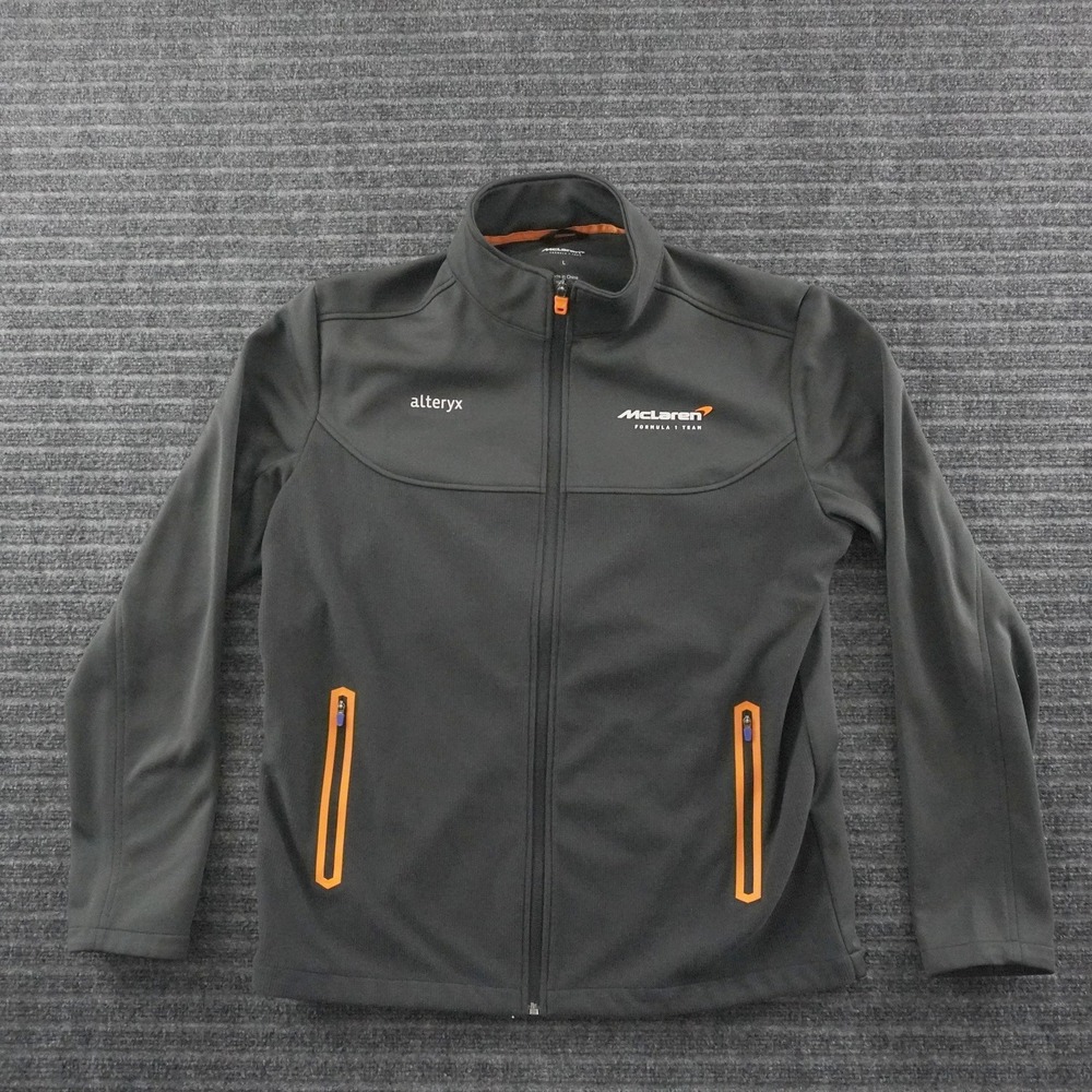 McLaren Formula 1 Team Softshell Jacket Mens Large Gray Full Zip Racing F1